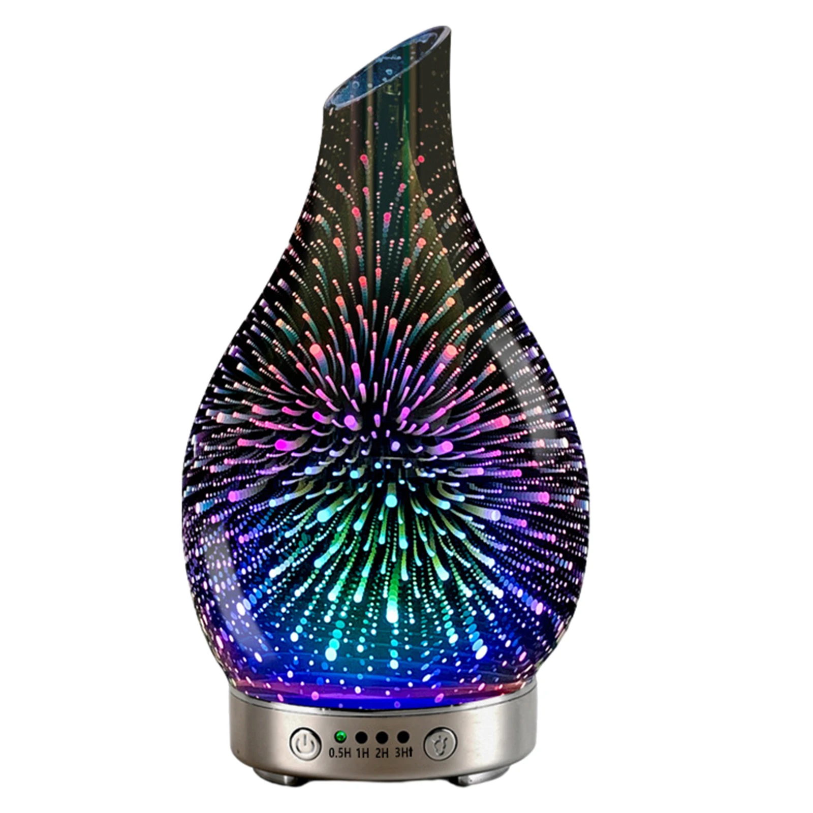 

3D Glass Essential Oil Diffuser Ultrasonic Humidifier LED Auto Shut-Off