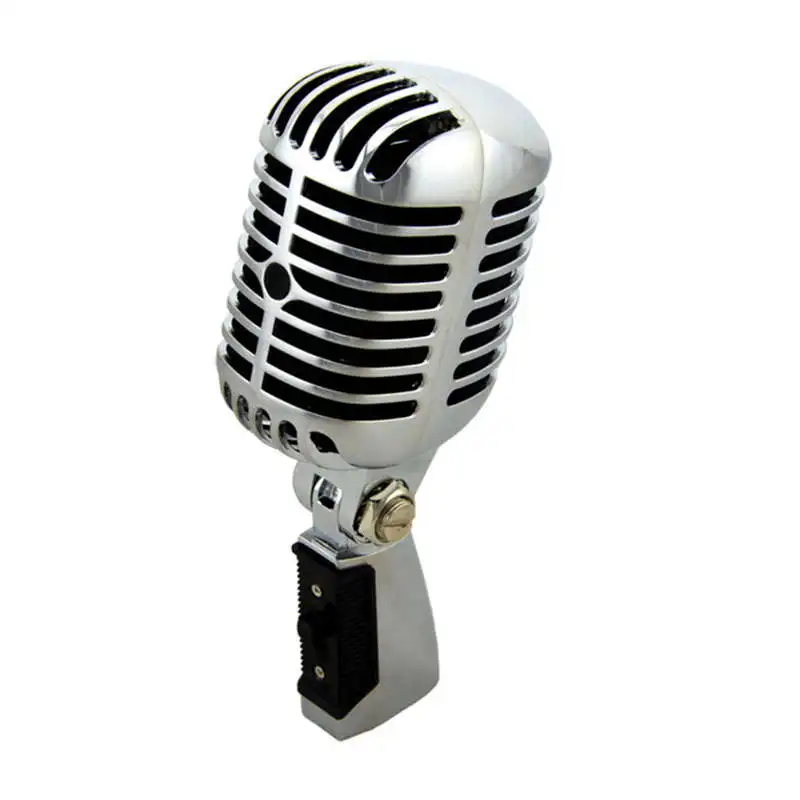 Professional Wired Vintage Classic Microphone Good Quality Dynamic Moving Coil Mike Deluxe Metal Vocal Old Style Ktv Mic Mike
