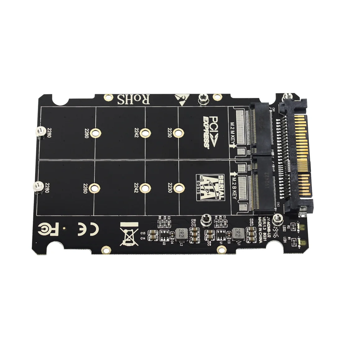 M.2 SSD U.2 адаптер 2in1 для NVMe SATA подключения по шине CAN NGFF PCI e SFF 8639 PCIe M2 конвертер
