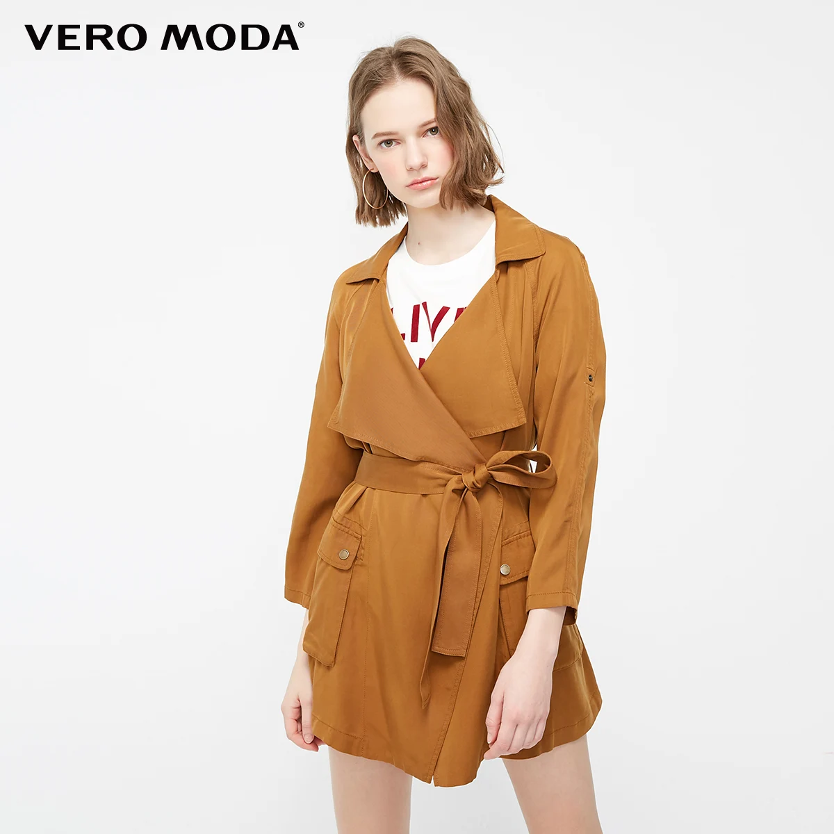 Женский винтажный Тренч с лацканами и регулируемыми рукавами Vero Moda 319117503 |