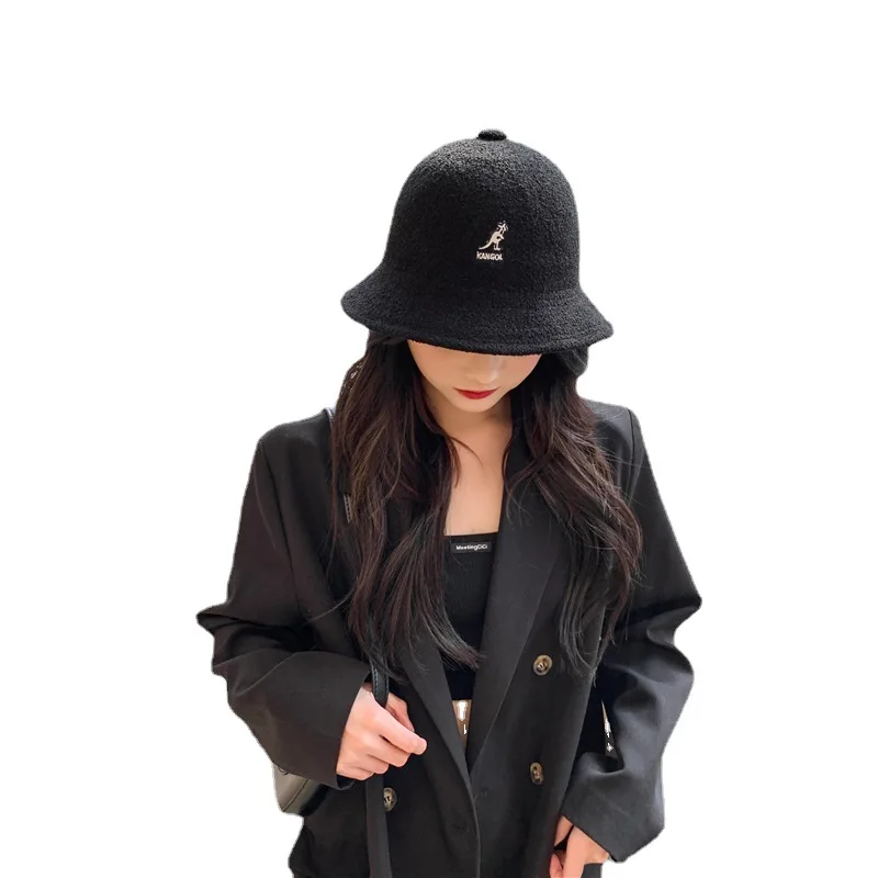 2021 Spring and Summer Bucket Hat Knitted Dome Shade Student Hat Solid Color Japanese Simple Fisherman Hat Fashion Basin Hat