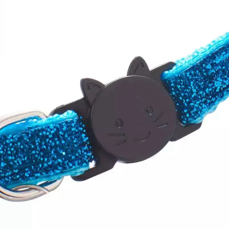 

10Pcs Fashion Frosted Cat Collar Adjustable Shine Small Pets Cats Collars with Bell Nylon Strap Accessories