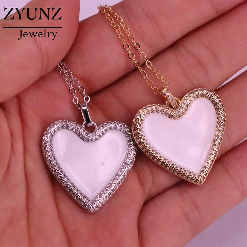 Ожерелье с подвеской женское черно-белое фианитами 5 шт.