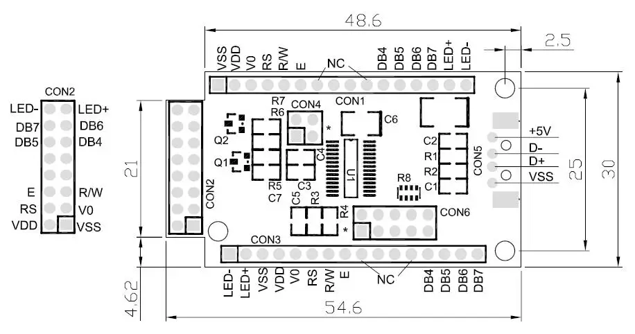 ЖК-дисплей 2USB USB 402 40X2 4002 персонаж ЖК-дисплей модуль Экран дисплея Панель справочная информация: подходит ЖК-дисплей Smartie& AIDA64 для DIY(сделай сам