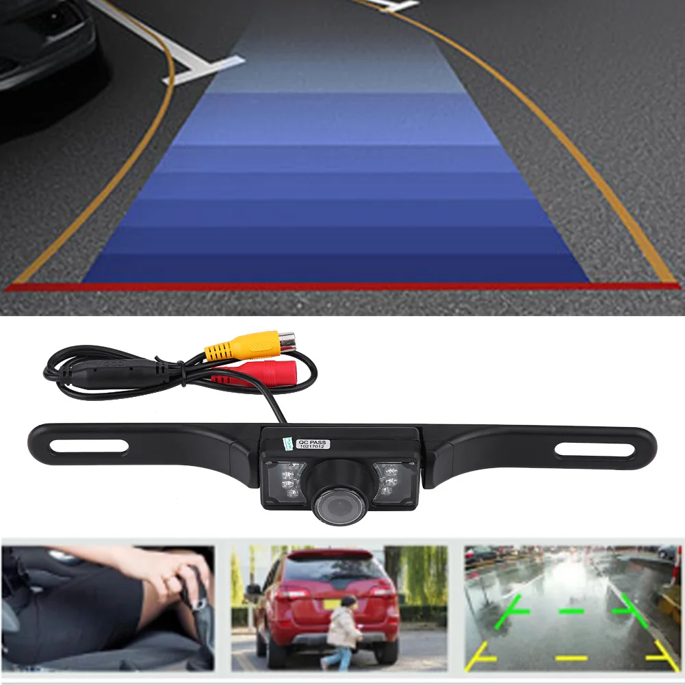 

7 LED 170 Wide Angle Waterproof Car License Plate Rearview Reverses Backup Night Vision Camera Fit To Mount On License Plate