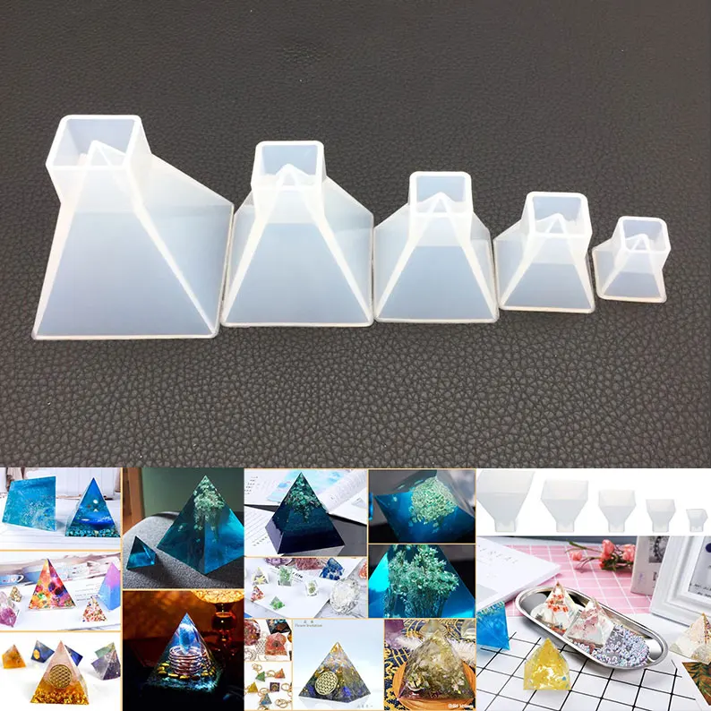 

DIY Crystal Epoxy Pyramid Silicone Mold Gypsum Aromatherapy Jewelry Triangle Dried Flower Resin Accessories Creative Handmade