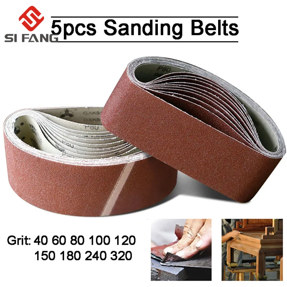 

5pcs 610*100mm Abrasive Sanding Belts P40-320 Abrasive Sanding Screen Band 4"*24 " for Wood Soft Metal Grinding Polishing