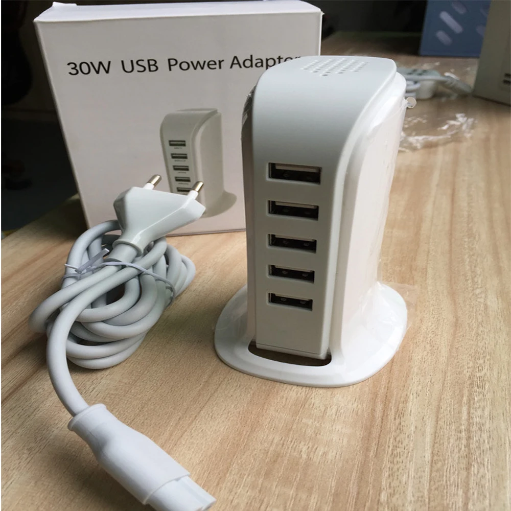 5Port Multi USB Charger HUB Display Charging Station Dock Universal Mobile Phone Desktop Wall Home Chargers EU/US/AU/UK Plug | Мобильные
