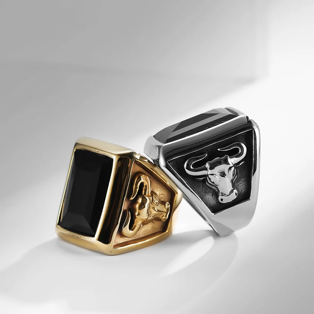 Мужские и женские кольца из нержавеющей стали Megin D винтажные в стиле панк с