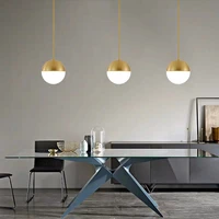brass pendant light glass ball milk pendant lamp bedroom kitchen island dining table designer e27 copper light fixture