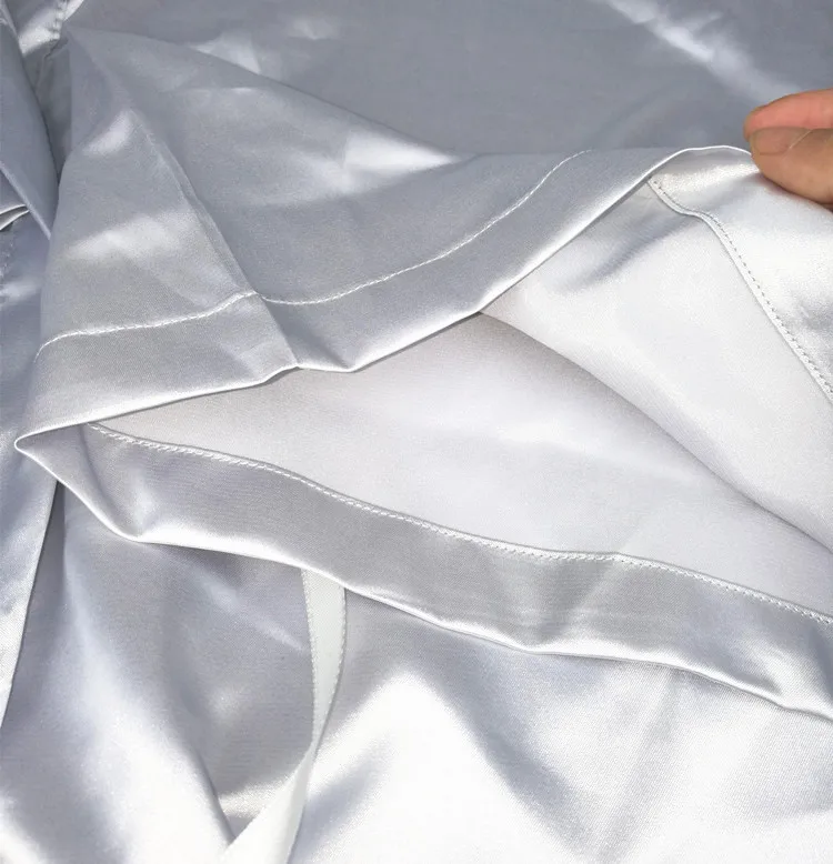 

plain Satin Robes hot pink champagne silver Kimono bathrobe Women's Simplicity Pajamas Wedding Party robes short S-XXL