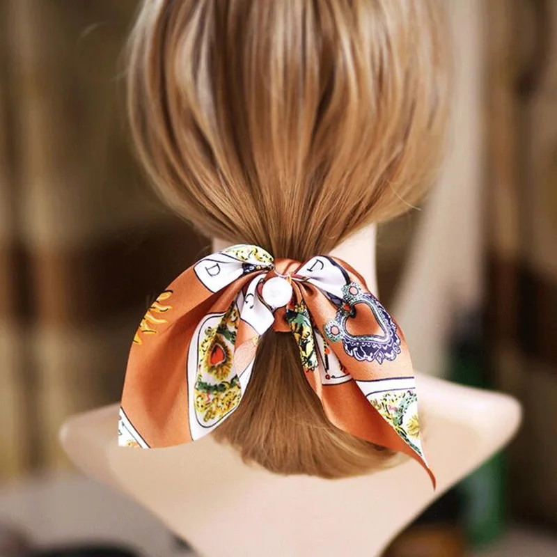 Новинка шифоновые шелковые резинки для волос с бантом женские жемчужные