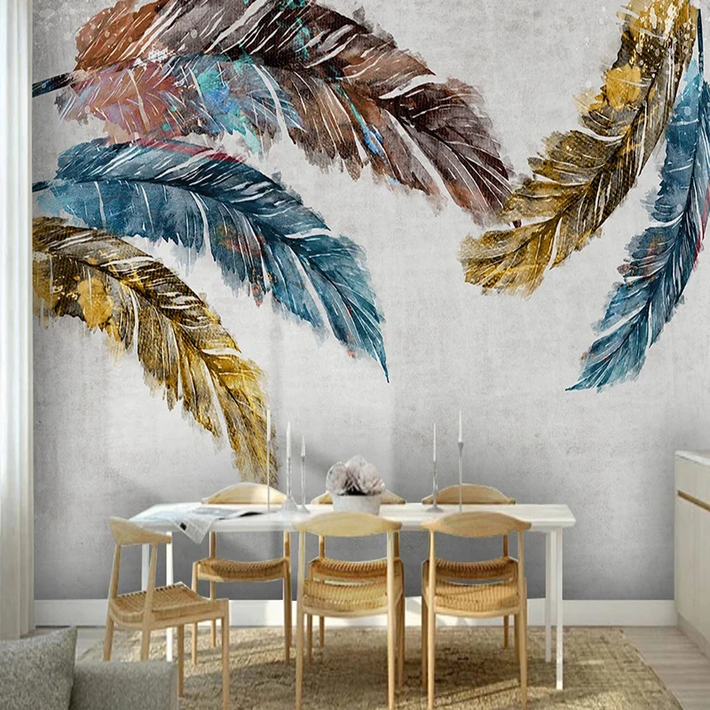 Пользовательская настенная ткань маленькая свежая абстрактная акварель перо