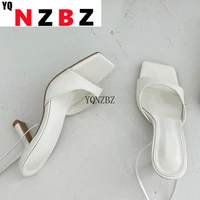 yqnzbz 2021 women sandal shoes fashion brand ankle strap rome sandal thin low heel slippers ladies elegant slides shoes