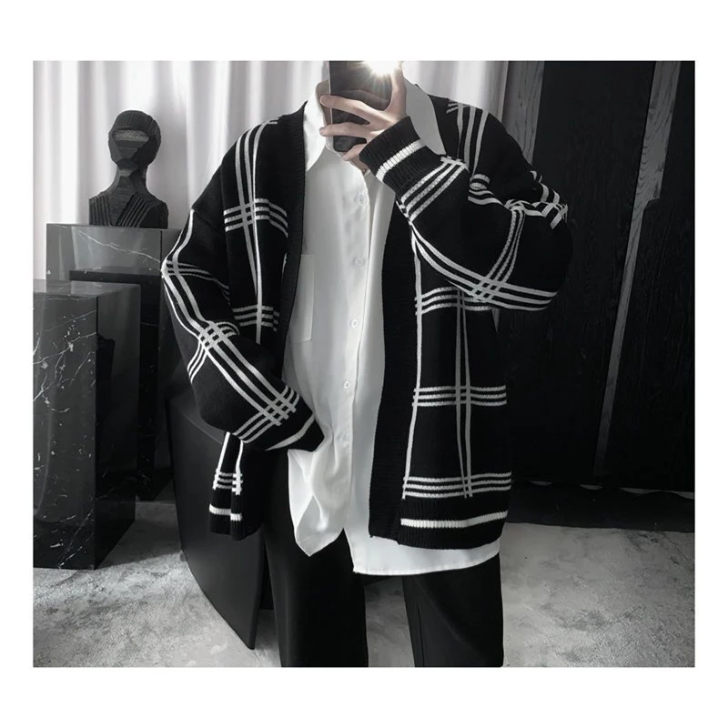 Мужские повседневные куртки с длинным рукавом СВОБОДНЫЙ Модный крутой вязаный