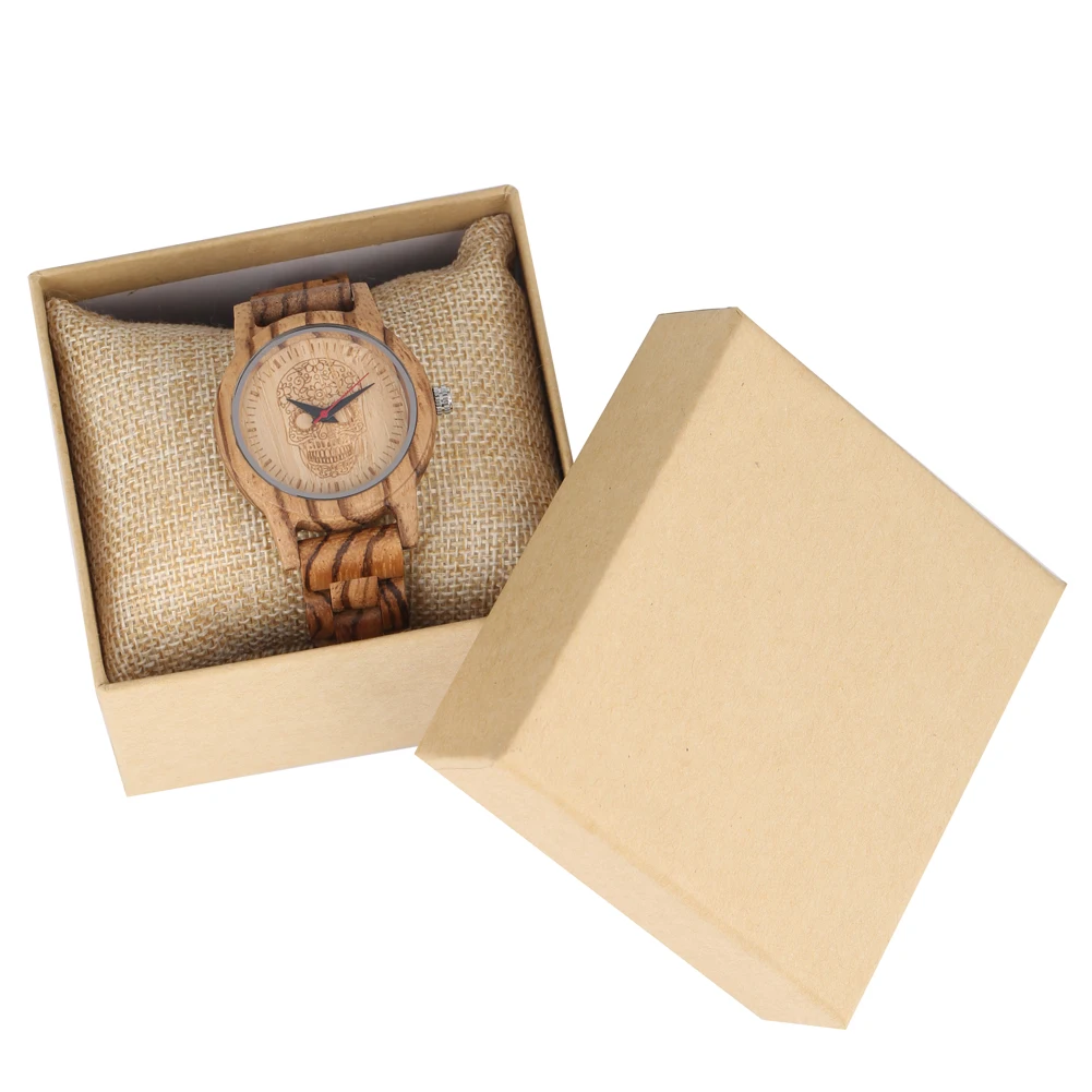Привлекательные кварцевые деревянные часы женские деревянный ремешок с