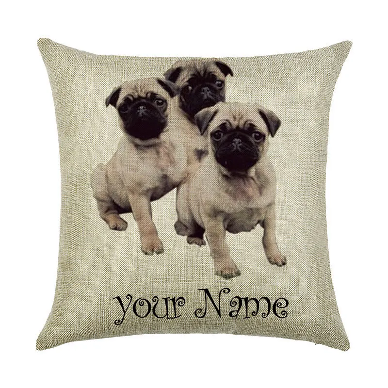 Новый набор подушек с мультяшным принтом собак наволочка льняная Подушка