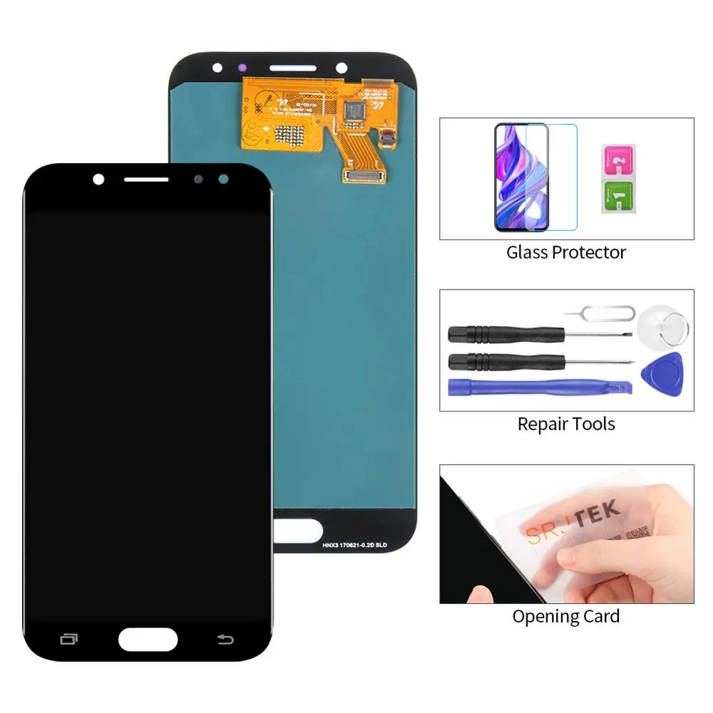Супер AMOLED 5,2 сменный дисплей для SAMSUNG Galaxy J5 PRO J530 J530F lcd кодирующий преобразователь сенсорного экрана в сборе - Цвет: Black no Frame