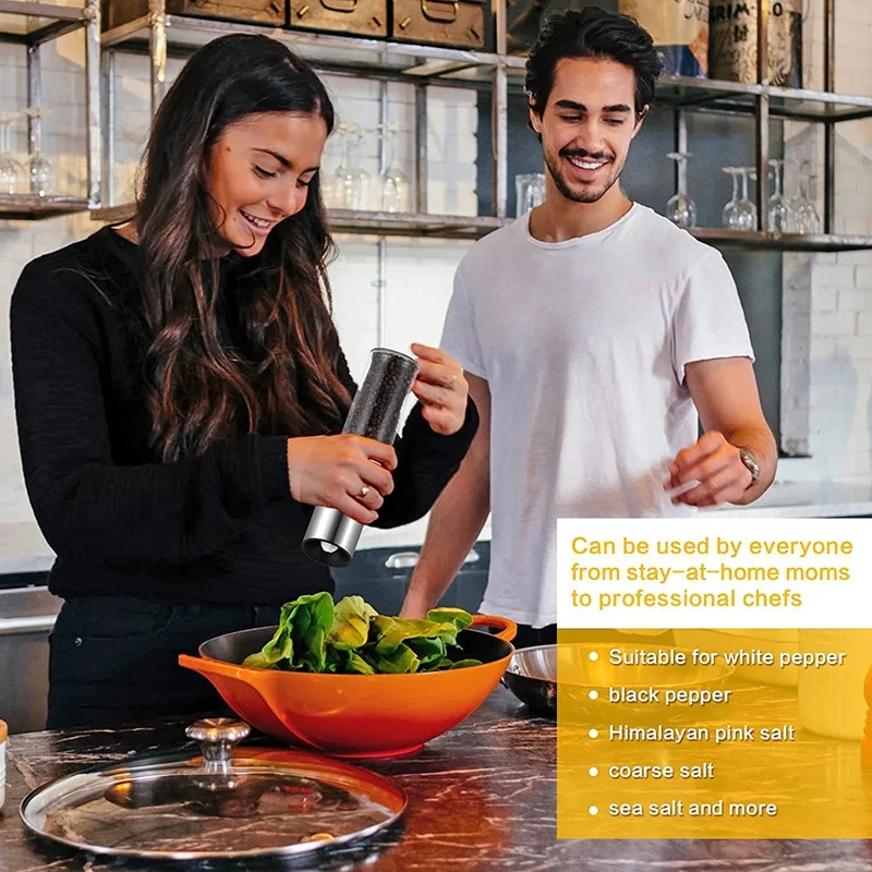 Набор электрических мельниц для соли и перца 2 шт. USB мельница с регулируемой