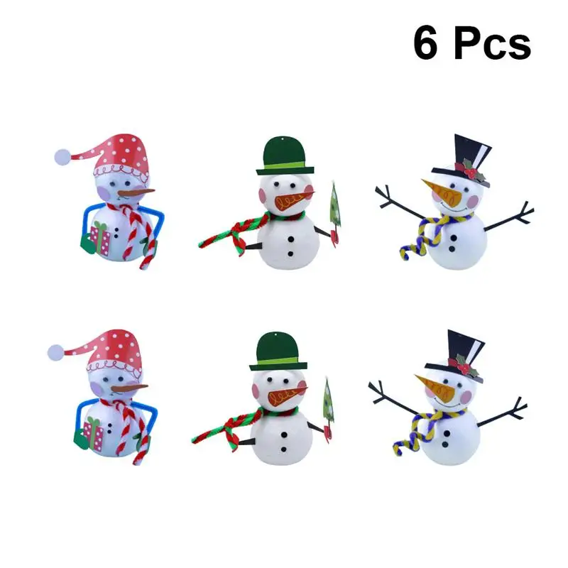 

6pcs Christmas Snowman Children Educational Crafts DIY Crafts Desktop Adornments