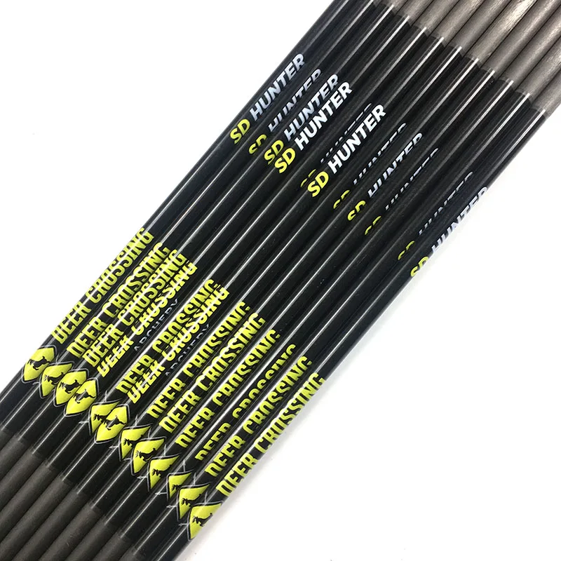 Стрельба из лука 100% чистого карбона 12 шт. стрелы ID4.2mm Spine 500 600 700 800 80gr целевая точка