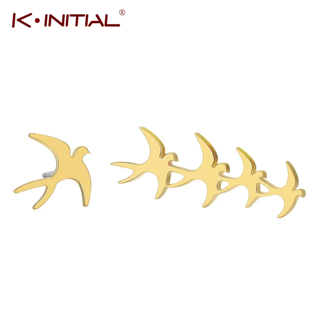 Модные серьги Kinitial ювелирные изделия серьги-гвоздики в виде милой птицы и