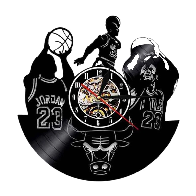 

Светодиодные винилосветодиодный часы для баскетбола, подарок ручной работы, Силуэт света, дистанционное управление, подсветка, современны...