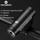 Велосипесветильник фара ROCKBROS, передняя фара на руль велосипеда 4002000 люмен, светодиодсветильник фара для велоспорта s 4000мАч, светильник фара, фонасветильник для велосипеда