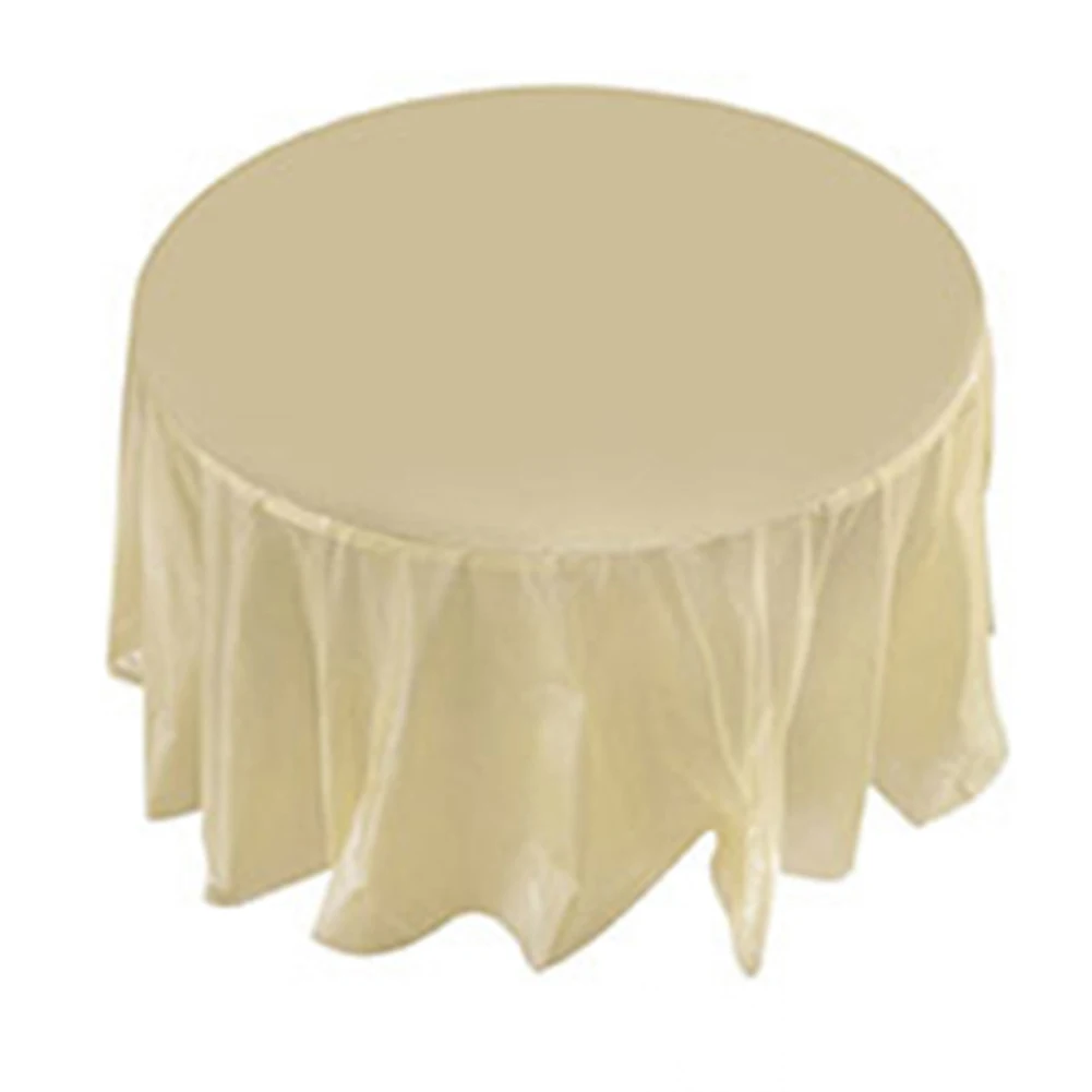 

Plastic Waterproof Disposable Table Cloth Large Solid color Wedding Party Circular Table Cloth Cover New