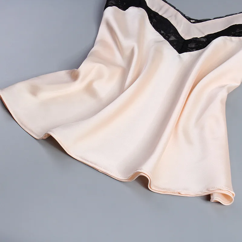 New 2 Piece Woman Pajamas Set Stain Silk Sexy Sleepwear Pink Top And Long Pants Strap Sling Summer Pajama HomeWear MG021 | Женская