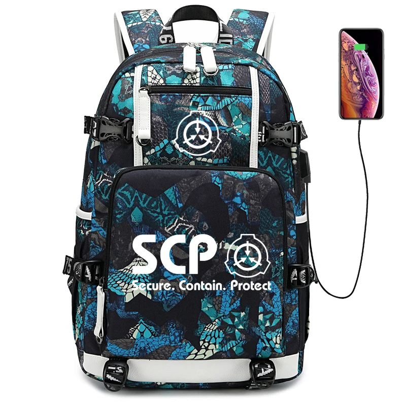 SCP специальные процедуры удержания Косплей рюкзак светящийся usb зарядка для