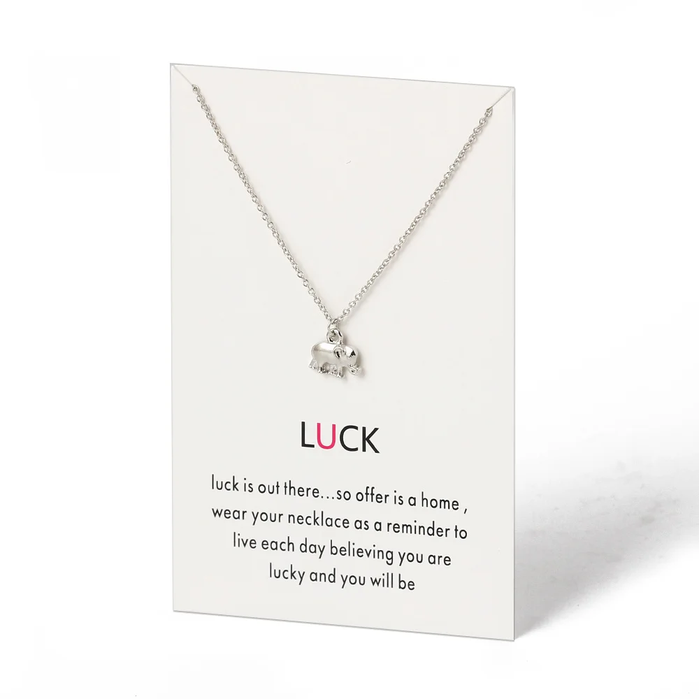 1 шт. модное ожерелье на удачу подкова кулон слон квадратные подвески цепочка