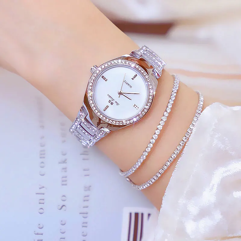 Модные брендовые часы для женщин простые стразы кварцевые женские из