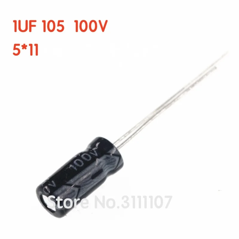 

20PCS/LOT 1UF 100V 5*11 105 Aluminum electrolytic capacitor 5*11 Electrolytic Capacitor 100v 1uf