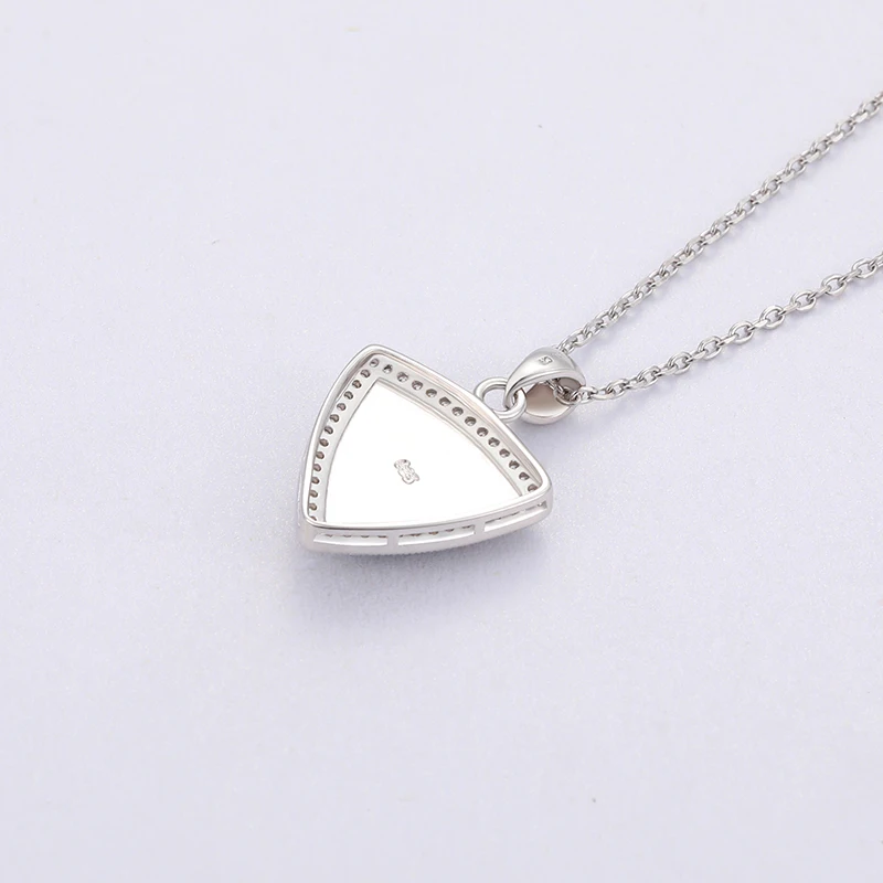 

Fashion Triangle Natural Stone Kyanite Pendant Necklace Sea Snail 925 Sterling Silver Women Dinner Jewelry Birthday Gift