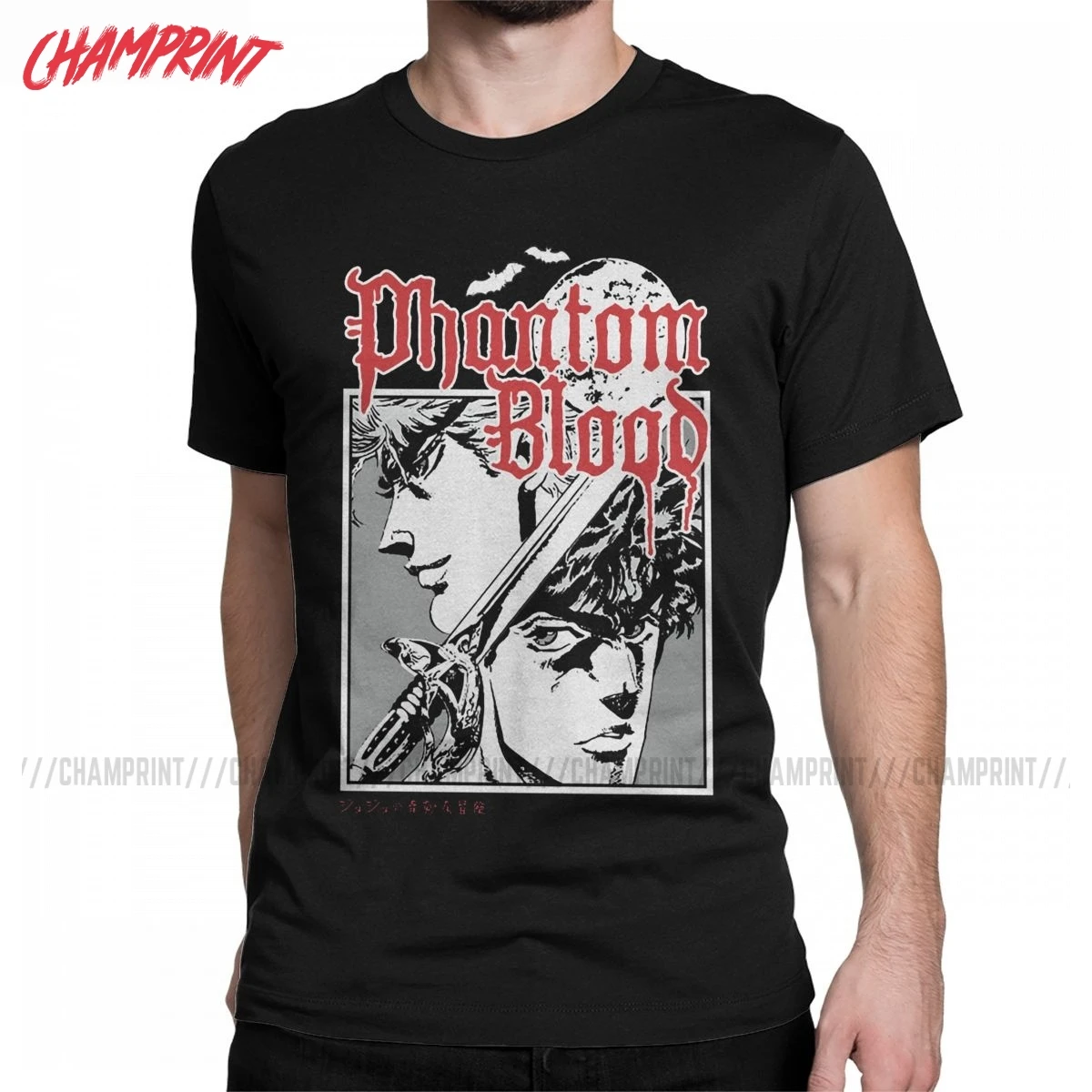

JoJo's Bizarre Adventure Phantom Blood T-Shirts Men JOJO 100% Cotton Tees Crew Neck Short Sleeve T Shirt Summer Tops