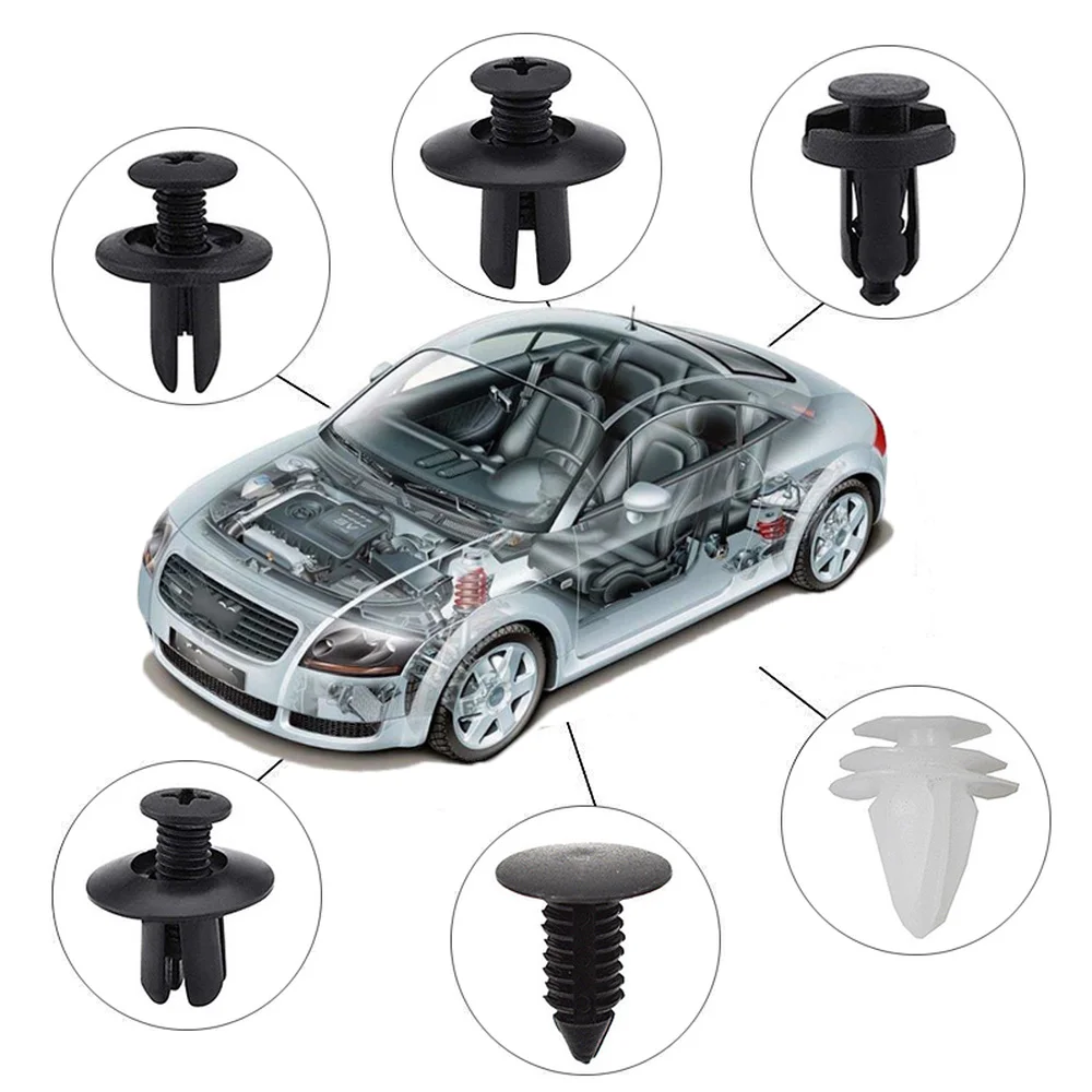 

6 Size 100pcs Auto Fastener Clip Mixed Car Body Push Retainer Pin Rivet Bumper Door Trim Panel Retainer Fastener Kit