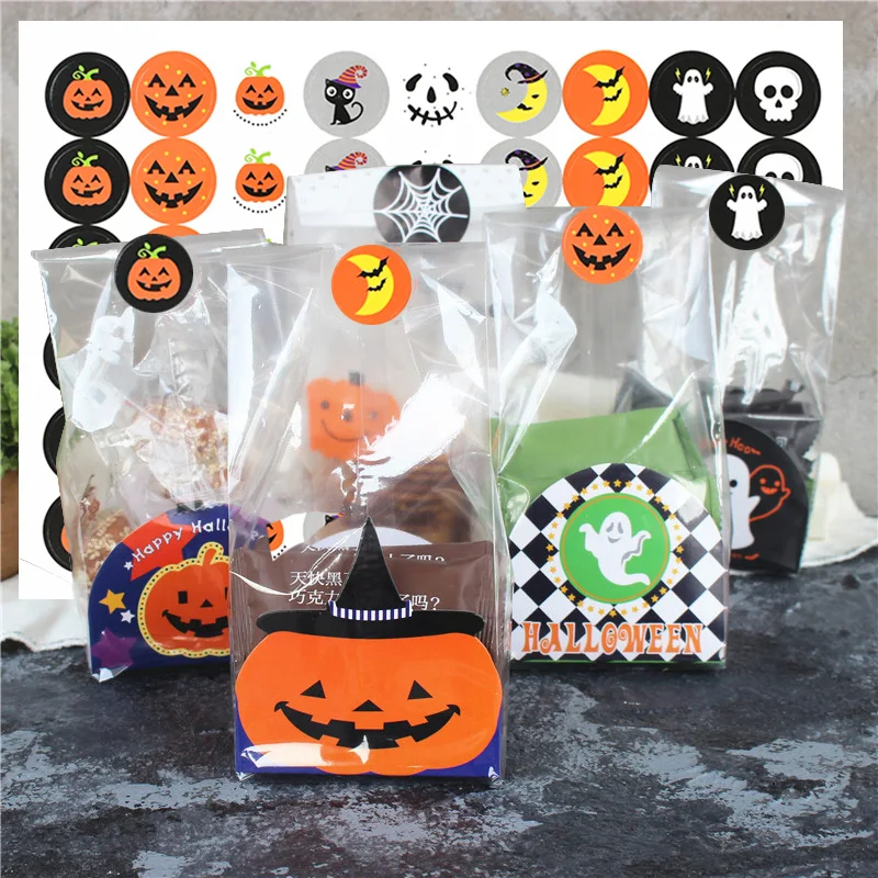 216 шт./лот декоративные наклейки на Хэллоуин самоклеящиеся бумажные с