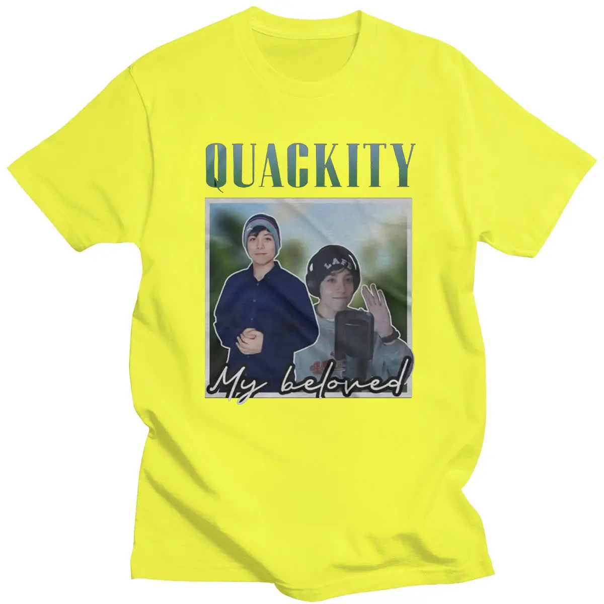 

Quackity Beloved Merch T Shirt Summer Casual Fashion Printed Harajuku Cotton and Polyester Short Sleeved Loose Casual Tee Tops