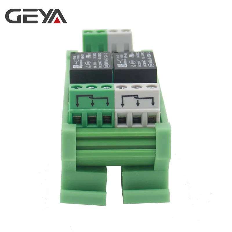 GEYA 2 канальный релейный модуль переменного тока/DC 12V 24V AC230V электромагнитное реле общего назначения AC220v триггерный релейный модуль