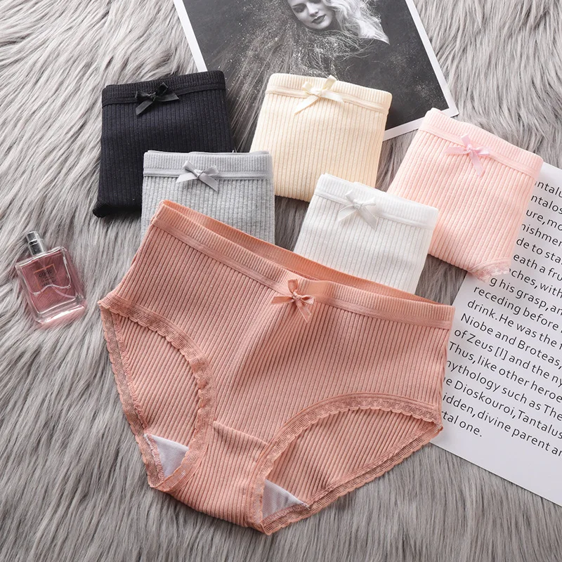 

Women Comfortable Underwears Sexy Middle-Waisted Underpants Female Lingerie Big Size Ladies Briefs