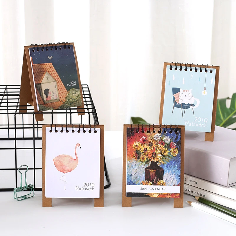 Календари Adviento 2019 новый год модный мультяшный Настольный календарь мини