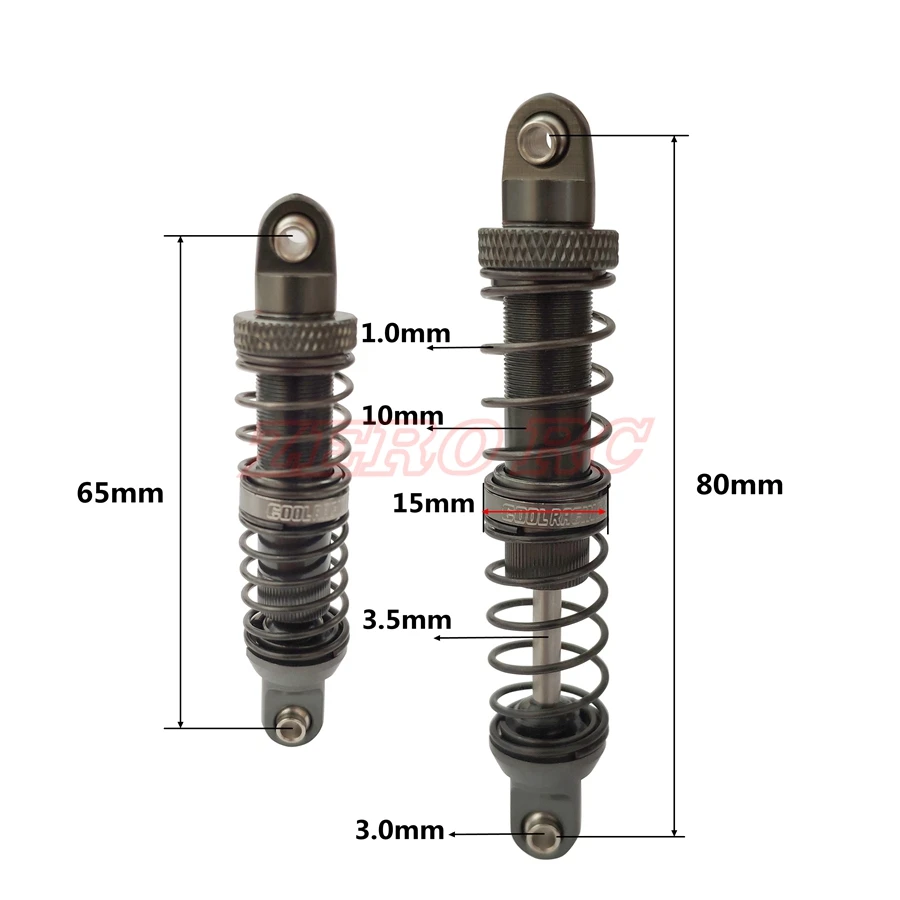 4PCS Rock Crawler METAL OIL SUSPENSION SHOCKS ABSORBER 70MM 80MM 90MM 100MM 110MM 120MM For SCX10 D90 WRAITH TRX4 90046 Cherokee | Игрушки и
