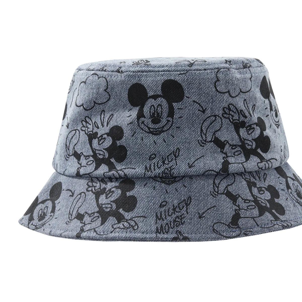 Disney Jacquard Jeans Mickey Fisherman Hat Cartoon Mouse Women Bucket Floppy Cotton Hats | Аксессуары для одежды