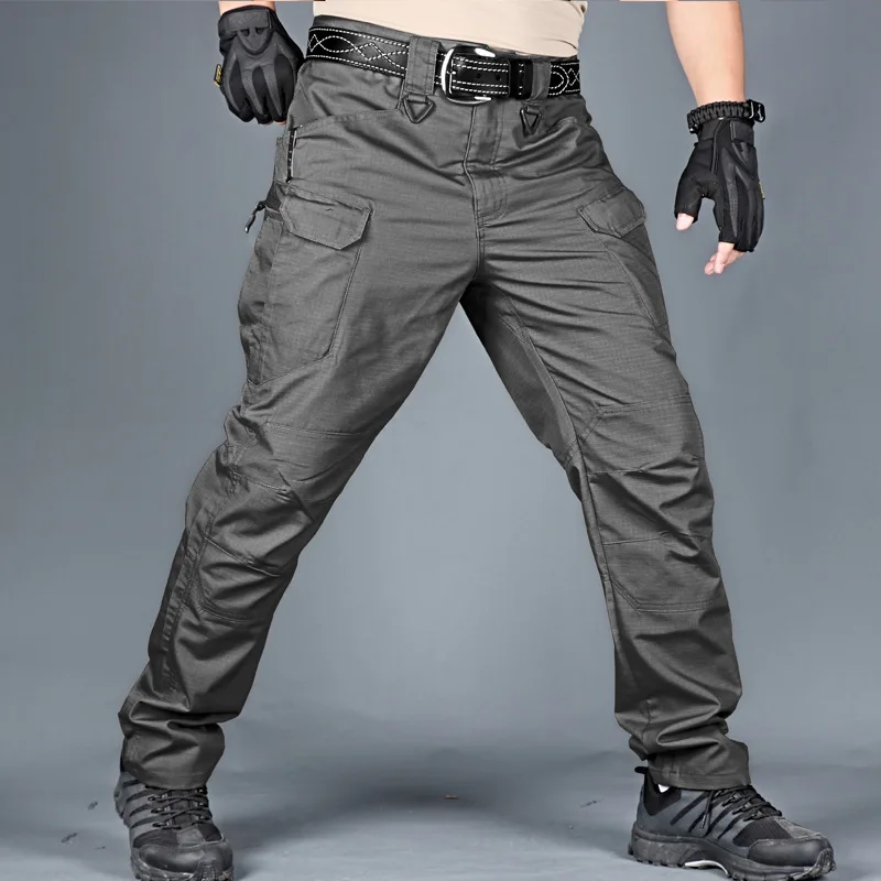 2021 Men Stretch Cargo Pants Multi Pocket Camouflage Military Tactical Sweatpants Outdoor Hiking Combat Training Trousers