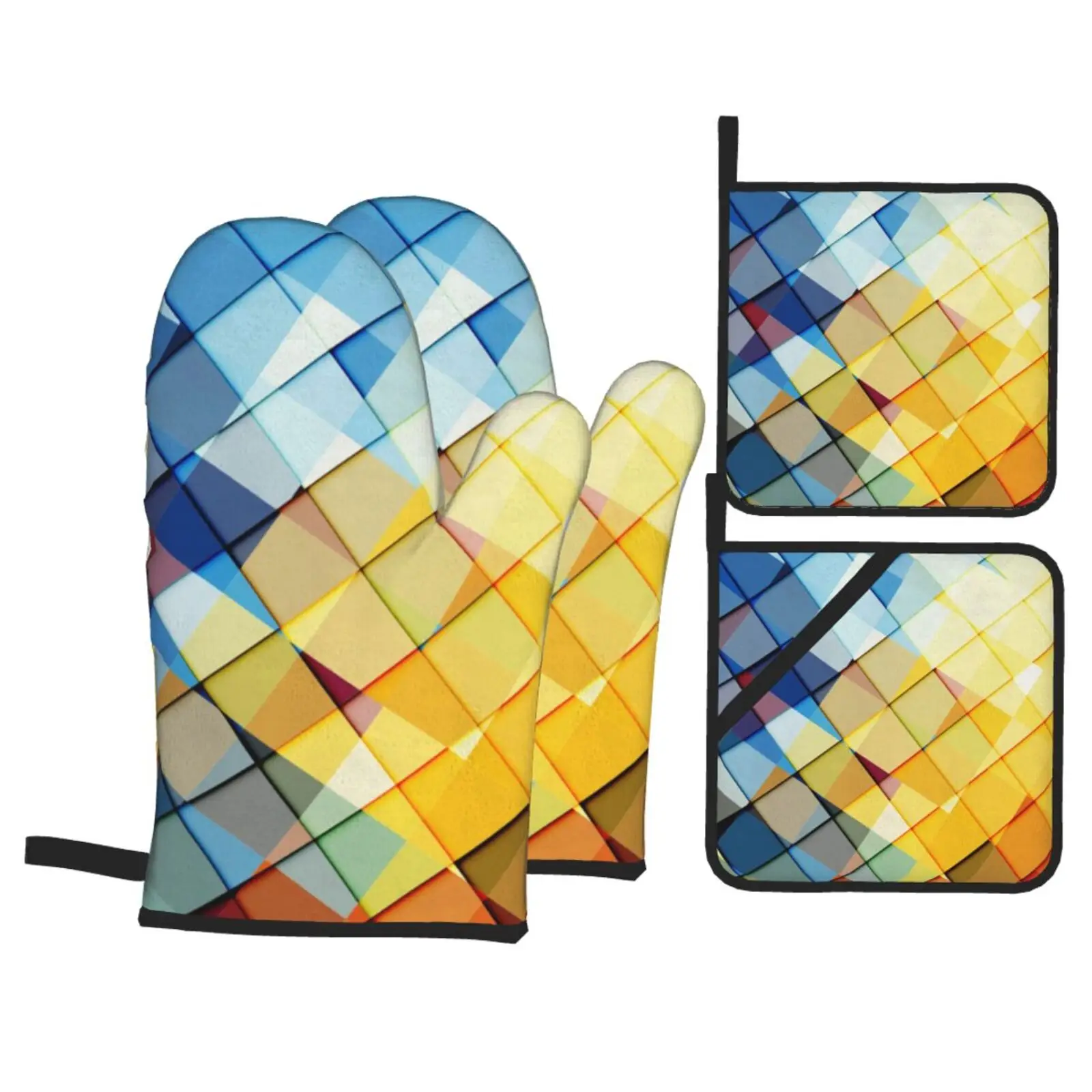 

Подставки для кастрюль и варежки для духовки для кухни, духовки, оригинальный набор из 4 предметов, наборы кухонных гаджетов, термостойкие п...