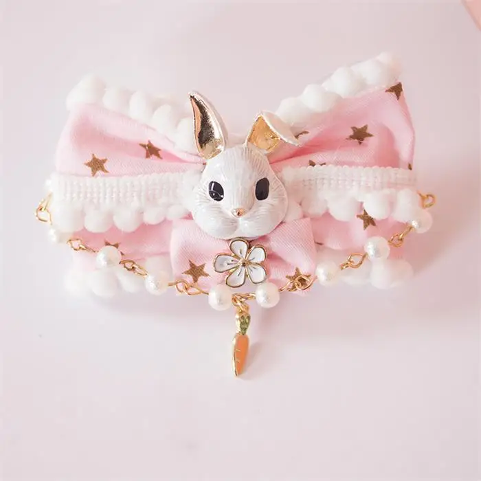 hair ring Ручная работа мягкая сестра венонат Kawaii розовая заколка для волос в виде кролика косплей аксессуары для волос японский сладкий Лолита Винтажная заколка для волос - Цвет: hair ring
