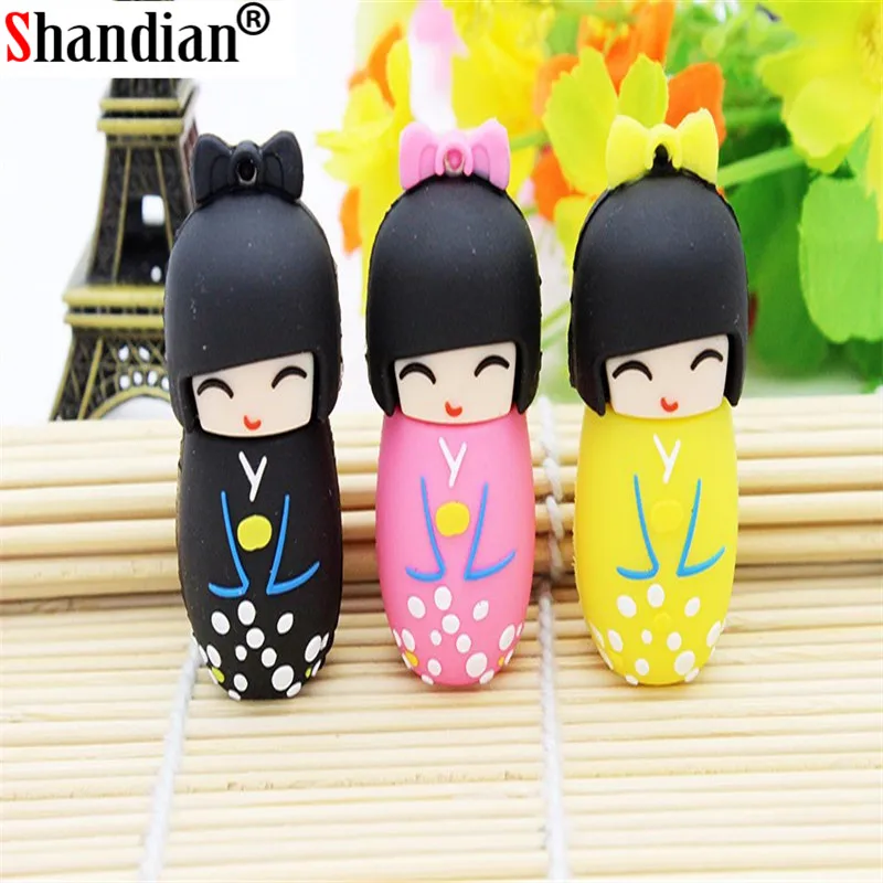 SHANDIAN японские куклы кимоно девушка usb флэш накопитель 4 ГБ 16 32 64 Гб u диск флеш