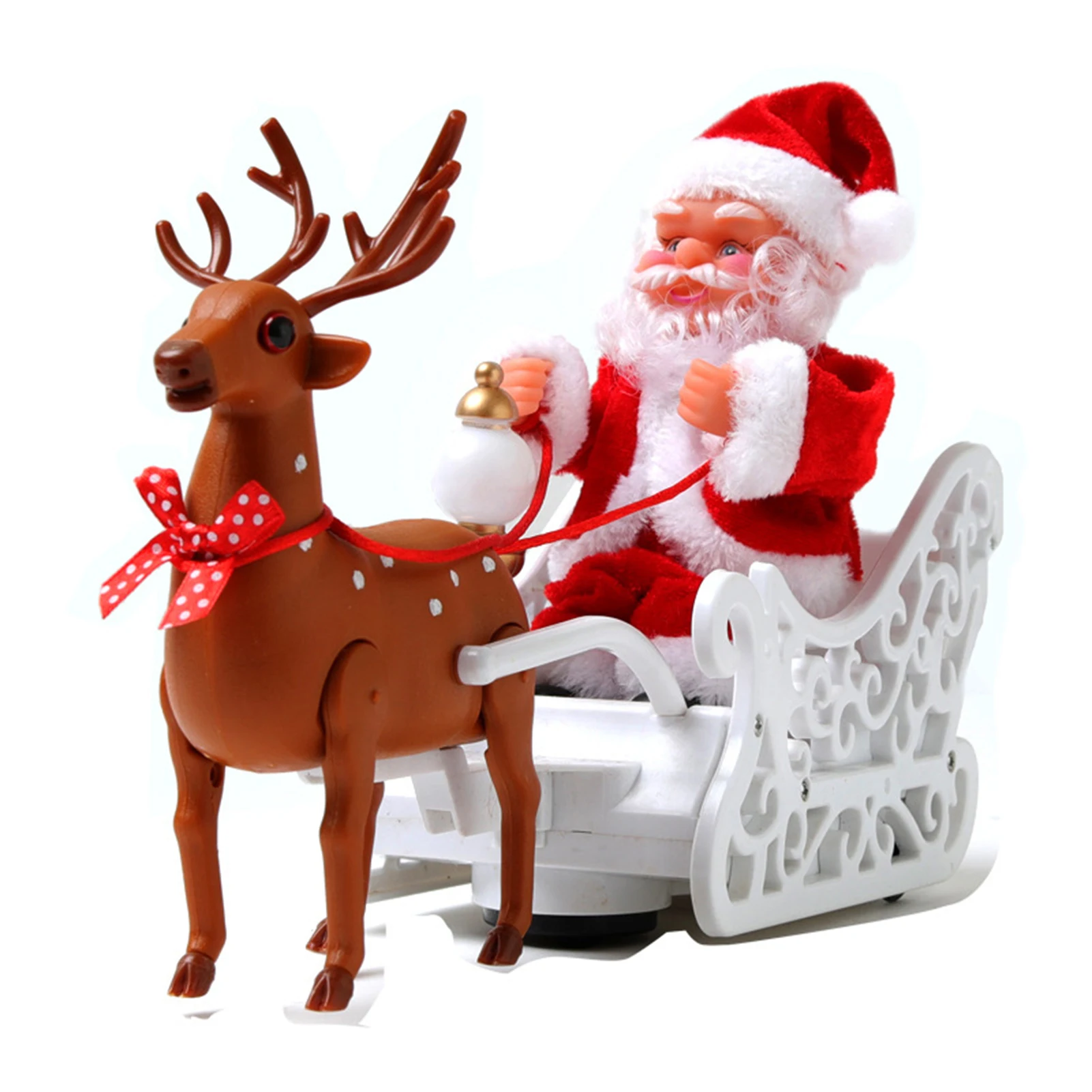 

Santa Claus Riding Deer Doll Electric Music Toy Xmas Ornament Kid Gifts Christmas Decoration B1