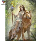 XUEQIXIAOZU 5D алмазная живопись Эльф Девушка мультфильм персонаж животные Сделай Сам Алмазная вышивка крестиком Набор для украшения дома подарок